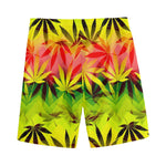 Hemp Leaf Reggae Pattern Print Men's Sports Shorts