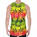 Hemp Leaf Reggae Pattern Print Men's Velvet Tank Top