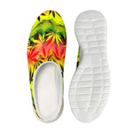 Hemp Leaf Reggae Pattern Print Mesh Casual Shoes