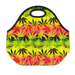 Hemp Leaf Reggae Pattern Print Neoprene Lunch Bag