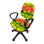 Hemp Leaf Reggae Pattern Print Office Chair Cover