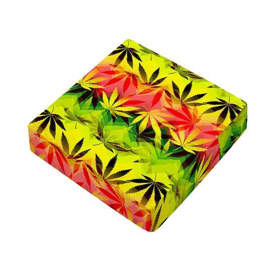Hemp Leaf Reggae Pattern Print Outdoor Seat Cushion Cover