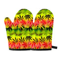 Hemp Leaf Reggae Pattern Print Oven Mitts