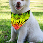 Hemp Leaf Reggae Pattern Print Over The Collar Dog Bandana