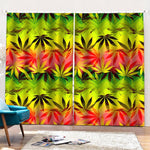 Hemp Leaf Reggae Pattern Print Pencil Pleat Curtains