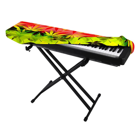 Hemp Leaf Reggae Pattern Print Piano Keyboard Cover