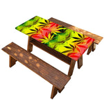 Hemp Leaf Reggae Pattern Print Picnic Table Cover