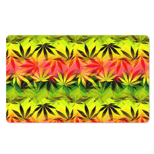 Hemp Leaf Reggae Pattern Print Polyester Doormat