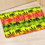 Hemp Leaf Reggae Pattern Print Polyester Doormat