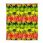 Hemp Leaf Reggae Pattern Print Polyester Shower Curtain