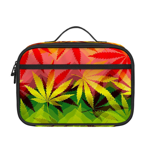 Hemp Leaf Reggae Pattern Print Portable Lunch Bag