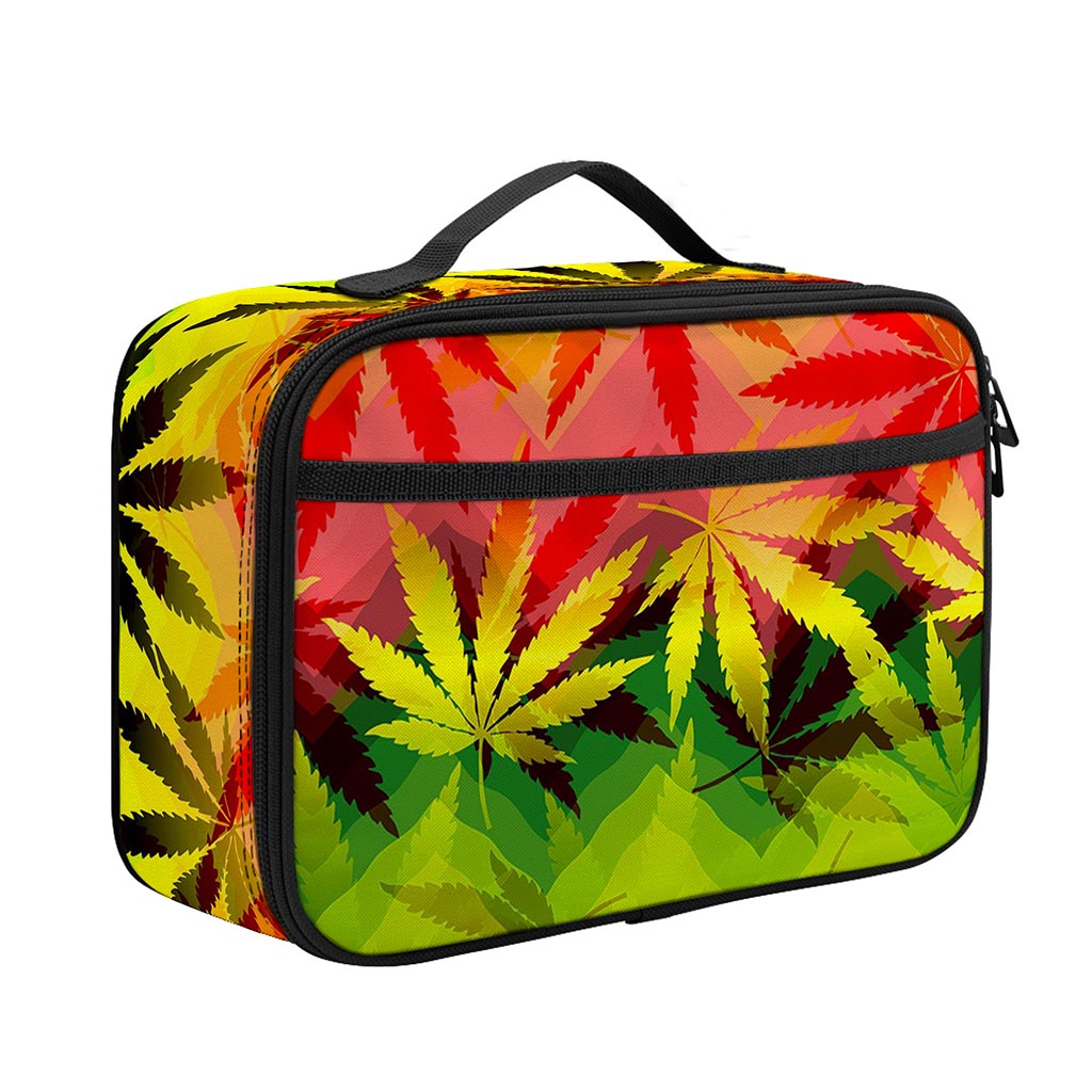 Hemp Leaf Reggae Pattern Print Portable Lunch Bag