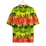 Hemp Leaf Reggae Pattern Print Rayon Hawaiian Shirt