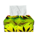 Hemp Leaf Reggae Pattern Print Rectangle Tissue Box Cover