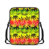 Hemp Leaf Reggae Pattern Print Rectangular Crossbody Bag