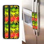 Hemp Leaf Reggae Pattern Print Refrigerator Handle Covers