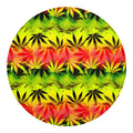 Hemp Leaf Reggae Pattern Print Round Blanket