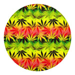 Hemp Leaf Reggae Pattern Print Round Blanket