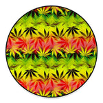 Hemp Leaf Reggae Pattern Print Round Floor Mat
