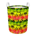 Hemp Leaf Reggae Pattern Print Round Laundry Basket