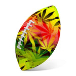 Hemp Leaf Reggae Pattern Print Rugby Ball