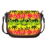Hemp Leaf Reggae Pattern Print Saddle Bag