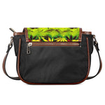 Hemp Leaf Reggae Pattern Print Saddle Bag