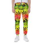 Hemp Leaf Reggae Pattern Print Scuba Joggers