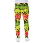Hemp Leaf Reggae Pattern Print Scuba Joggers