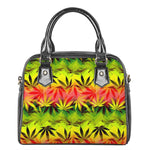 Hemp Leaf Reggae Pattern Print Shoulder Handbag