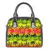 Hemp Leaf Reggae Pattern Print Shoulder Handbag