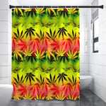Hemp Leaf Reggae Pattern Print Shower Curtain