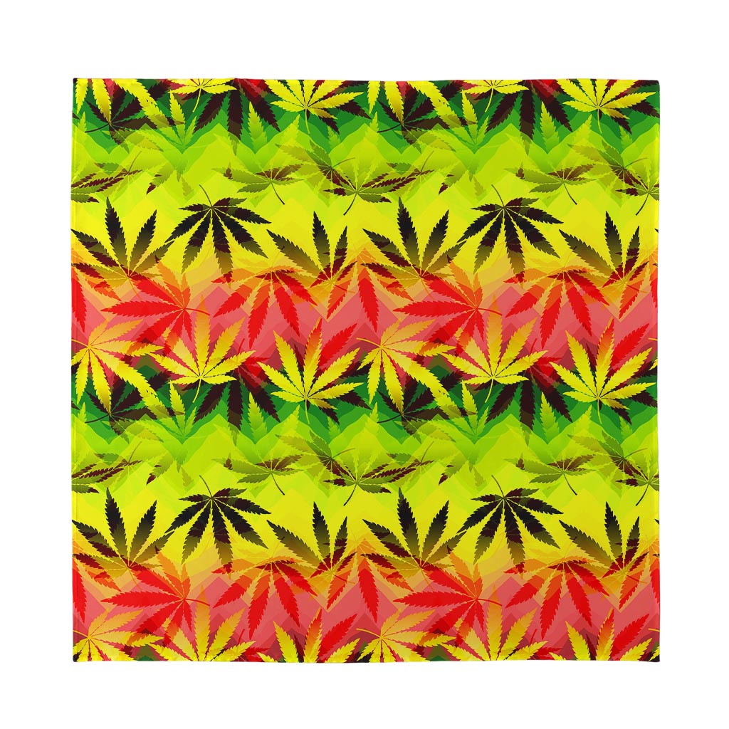 Hemp Leaf Reggae Pattern Print Silk Bandana