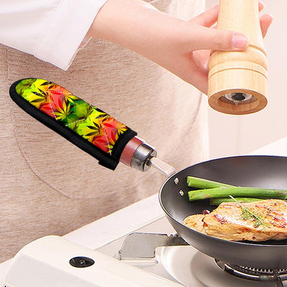 Hemp Leaf Reggae Pattern Print Skillet Handle Cover