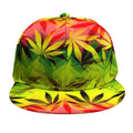 Hemp Leaf Reggae Pattern Print Snapback Cap