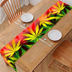 Hemp Leaf Reggae Pattern Print Table Runner