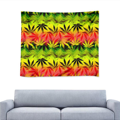 Hemp Leaf Reggae Pattern Print Tapestry