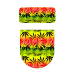 Hemp Leaf Reggae Pattern Print Toilet Lid And Tank Cover Set