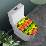 Hemp Leaf Reggae Pattern Print Toilet Lid Cover