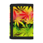 Hemp Leaf Reggae Pattern Print Trifold Wallet