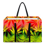 Hemp Leaf Reggae Pattern Print Utility Tote Bag