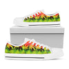 Hemp Leaf Reggae Pattern Print White Low Top Sneakers