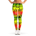 Hemp Leaf Reggae Pattern Print Women's Leggings