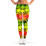 Hemp Leaf Reggae Pattern Print Women's Leggings