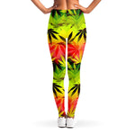 Hemp Leaf Reggae Pattern Print Women's Leggings