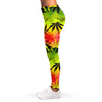 Hemp Leaf Reggae Pattern Print Women's Leggings