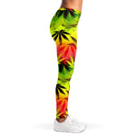 Hemp Leaf Reggae Pattern Print Women's Leggings