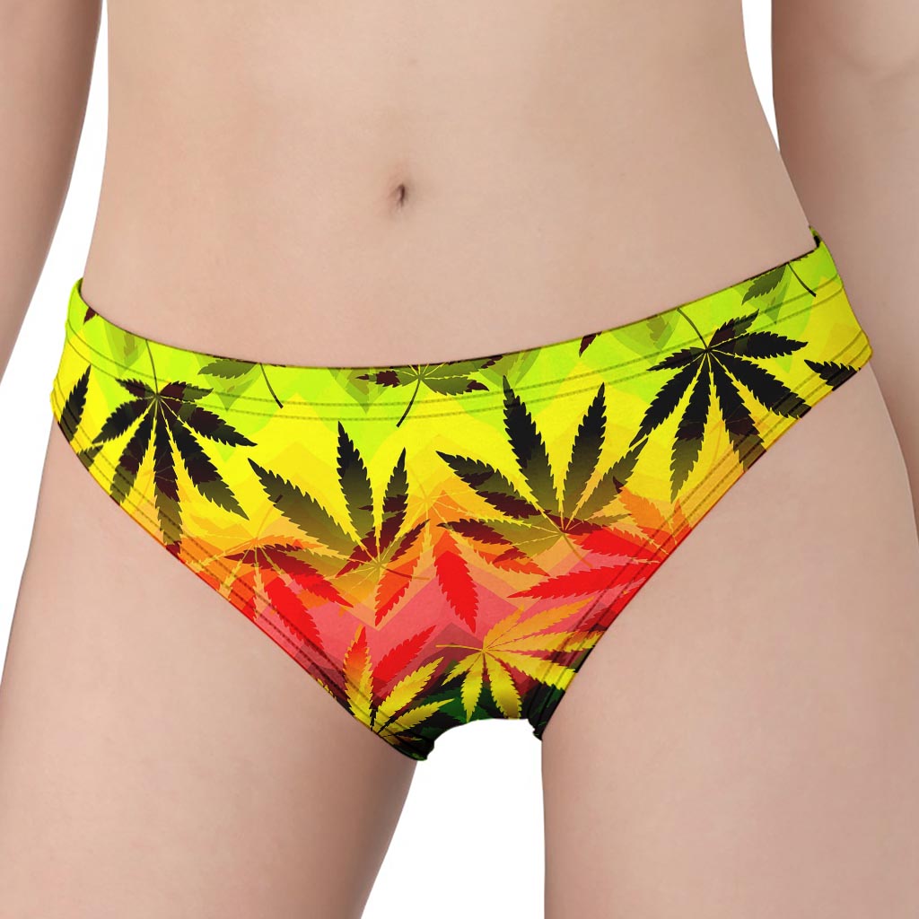 Hemp Leaf Reggae Pattern Print Women's Panties