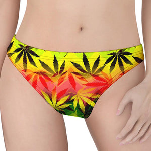 Hemp Leaf Reggae Pattern Print Women's Thong