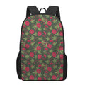 Hemp Leaves And Flowers Pattern Print 17 Inch Backpack